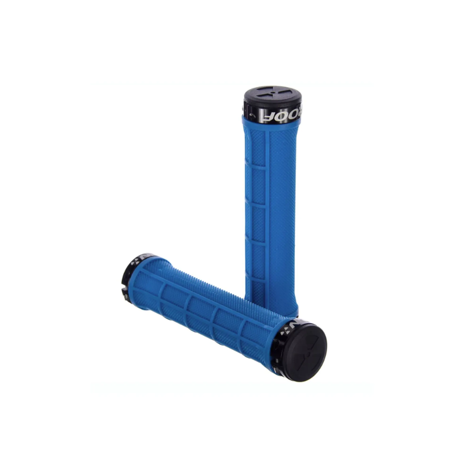 Nukeproof Neutron Half Waffle Lock on Mountain Bike Grips in Blue