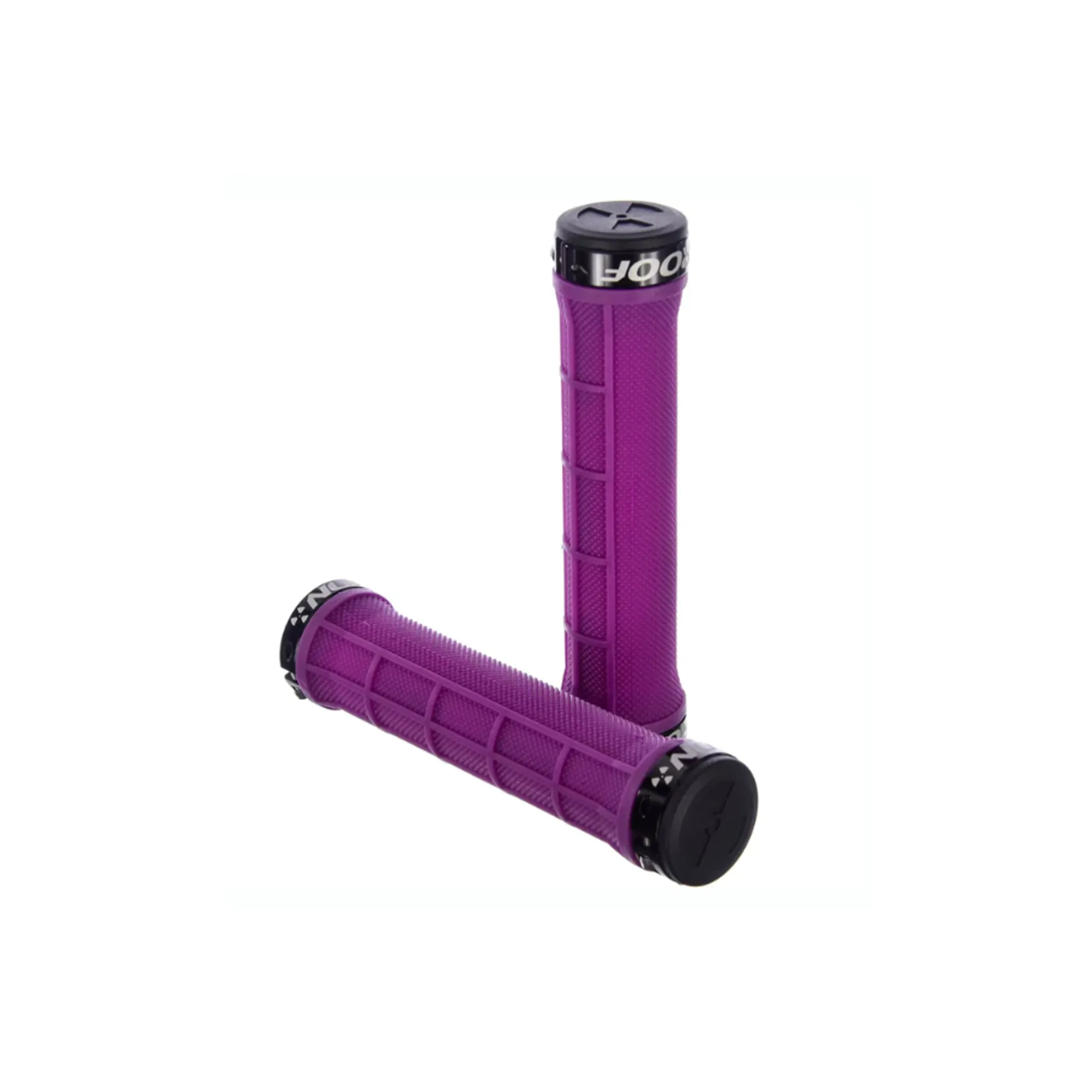 Nukeproof Neutron Half Waffle Lock on Mountain Bike Grips in Purple